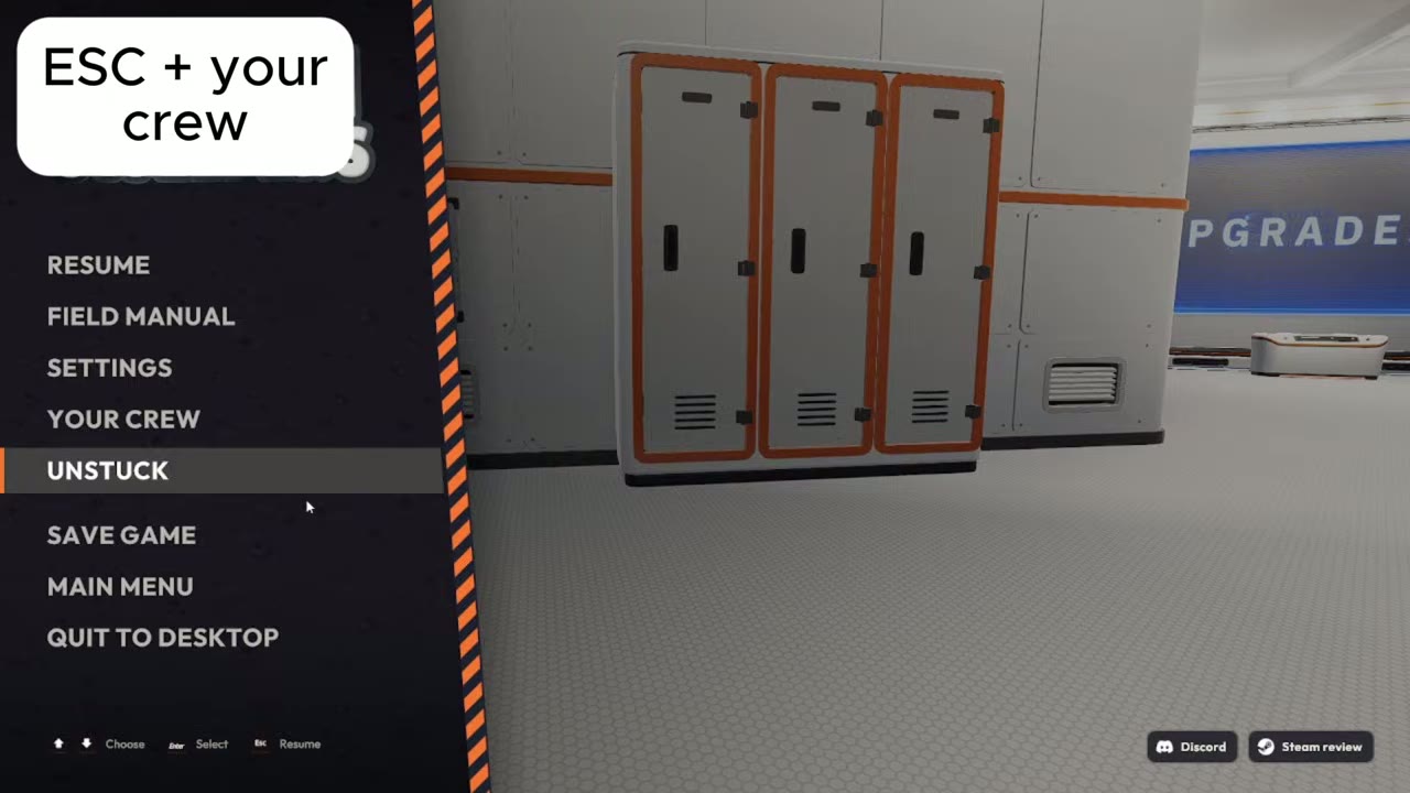 In-game ESC menu with Your crew